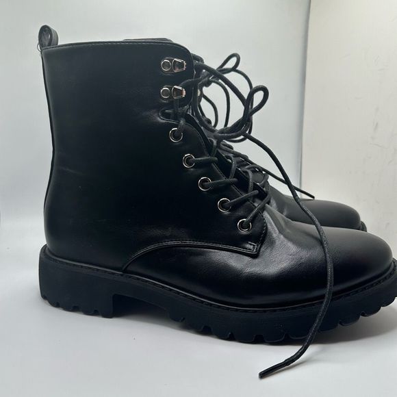 DUNES Women's Lace up Boot 8 BLACK - Picture 1 of 7